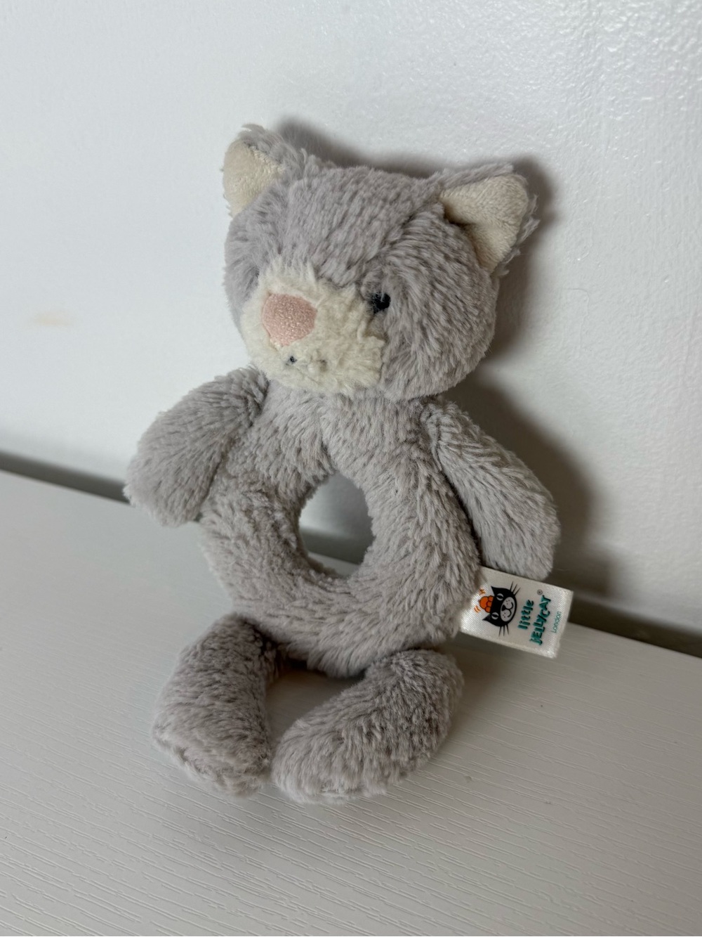 Jellycat Bashful Kitty Gray Ring Rattle
